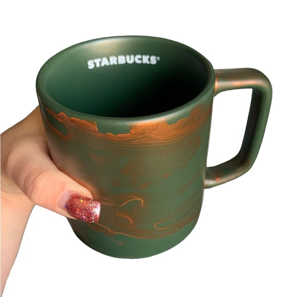 Green and Copper Starbucks Mug - Picture 3 of 4